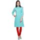 Blue Cotton Stitched Satin Fabric Kurtis With Full Cotton Inner