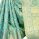 Cyan Firozi Color Lichi 2 Tone Silk SareeÂ Weaved Saree With Blouse Piece