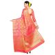 Pink Gajri Color Lichi 2 Tone Silk SareeÂ Weaved Saree With Blouse Piece