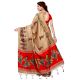 Chiku Beige Kathak Women's Khadi Silk Printed Saree With Blouse Piece