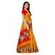 Yellow Kathak Women's Khadi Silk Printed Saree With Blouse Piece