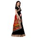 Black Khadi Silk Printed Kalamkari Saree With Tessle And Blouse Piece