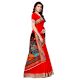 Red Khadi Silk Printed Kalamkari Saree With Tessle And Blouse Piece
