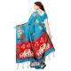 Sea Green BaraatÂ Casual Khadi Silk Printed Kalamkari Saree With Blouse Piece Tessle
