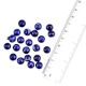 Blue Opaque Round Handpainted Design Loose Glass Jewelry Beads (12 in Pack)