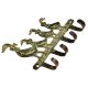 Brass Mother and Baby Geese Wall Hook Key Holder With Green Patina