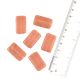 Salmon Red Opaque Rectangular Shape Loose Glass Jewelry  Beads (12 in Pack)