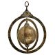 Hanging Solid Brass Celestial Globe Astronomical Armillary With Three Brass Concentric Ring