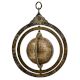 Hanging Solid Brass Celestial Globe Astronomical Armillary With Three Brass Concentric Ring