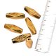 Golden Aluminum Metal Loose Rondella Faceted Rice Grain Shaped Jewelry Beads (4 in Pack)