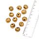 Handmade Golden Finish Engraved Round Metallic Beads for Jewellery Making (10 in Pack)