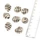 Tribal Silver Nugget Shaped Centre Coil Design Loose Aluminum Metal Jewelry Beads (4 in Pack)