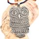 Petite Owl Pendant Silver Aluminum Metal Owl Night Bird