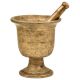 Footed Urn Shaped Solid Brass Mortar and Pestle