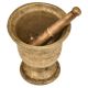 Footed Urn Shaped Solid Brass Mortar and Pestle