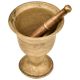 Traditional Footed  Brass Mortar and Pestle