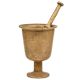 Rare Footed Brass Mortar And Pestle Medicine