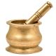 Mortar Pestle Brass Grind Food Crusher