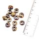 Metallic Gold Polished Donut Round Loose Glass Beads For Making Jewelry (12 in Pack)