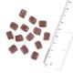 Plum Opaque Square Shaped Loose Glass Beads For Making Jeweley (12 in Pack)