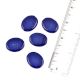 Navy Blue Coin Oval Shape Loose Glass Beads For Jewelry Making (12 in Pack)