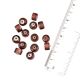 Brown Transparent Round Loose Glass Beads For Jewelry Making (12 in Pack)
