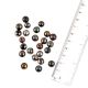 Metallic Black Glossy Round Loose Glasss Beads For Jewelry Making (12 in Pack)