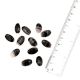Black And White Striped Oval Loose Glass Beads For making Jewelry (12 in Pack)