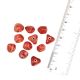 Rust Hand Painted Spiral Design Loose Glass Beads For Jewelry Making (12 in Pack)