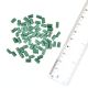 Teal Green Handpainted Cylinder Shaped Loose Glass Beads For Making Jewelry (12 in Pack)