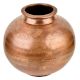Simple Engraved Brass Bulbous Copper Finish Holy Water Pot