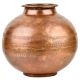 Simple Engraved Brass Bulbous Copper Finish Holy Water Pot