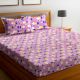 Light Purple Geometric 104 TC Cotton 1 Queen Bedsheet with 2 Pillow Covers