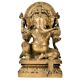 Sitting Worship Brass Ganesha Elephant God Statue