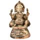 Brass Ganesha Murti Sitting Statue With Mooshak