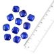 Glass Blue Diamond Shaped Loose Glass Jewelry Making Beads (12 in Pack)