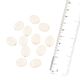 Handmade White Coin Shaped Glass Loose Beads For Jewelry Making (12 in Pack)