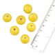 Lemon Yellow  Round Ball Shaped Jewelry Making Hand Painted Glass Loose Beads (12 in Pack)