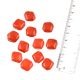 Scarlet Red Diamond Square Shaped Loose Glass Beads For Jewelry Making (12 in Pack)