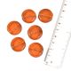 Orange Round Flat Coin Shaped Hand Made Glass Jewelry Making Loose Beads (12 in Pack)
