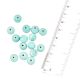 Light Blue Hand painted Round Ball Shape Glass Seeds For Jewelry Making (12 in Pack)