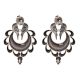 92.5 Sterling Silver Earrings Peacock Crescent Moon Ethnic Stud Earrings