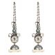 92.5 Sterling Silver Earrings Traditional Indian Oxidized Jhumkies  White Pearls Earrings