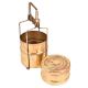 Brass 3 Compartment Traditional Lunch Tiffin Box