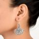 92.5 Sterling Earrings Long Drop Oxidized Jhumka Earrings