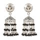92.5 Sterling Silver Earrings With Pearl And Black Beads Tassel Jhumkas Earrings