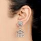 92.5 Sterling Silver Earrings Floral Stud And Hanging Silver Beads