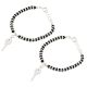92.5 Sterling Silver Bracelet Black Bead Key Charms Nazariya Anklet for Kids
