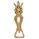 Brass Bottle Opener With Wheel and Flower on Top