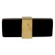 Black Resin And Brass Flat Cabinet Knob